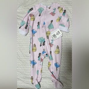 Disney Pink Princess Print Footed One-Piece Pajamas